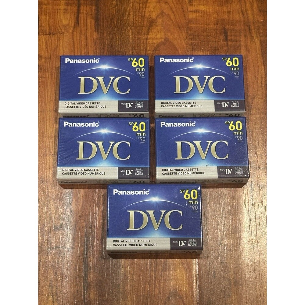 Lot of (5) Panasonic Mini DV AY-DVM60EJ SP60 Min LP90 DVC Digital Video Cassette